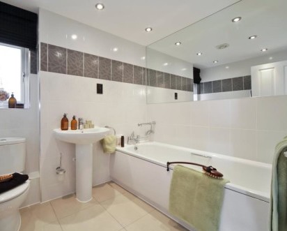 hbs electrical contractors new build electrical services case study Taylor wimpey the parks typical bathroom