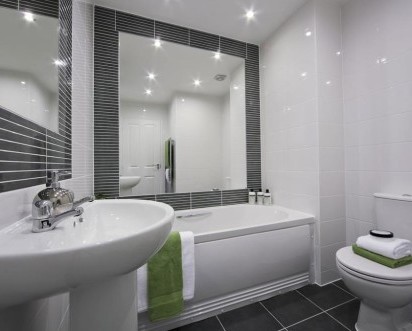 hbs electrical contractors new build electrical services case study Taylor wimpey the parks typical main bathroom