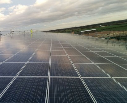 HBS new energies commercial solar pv installations solar panels for business Anglian Water case studies Hall roof1