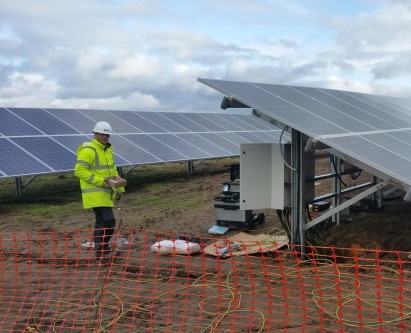 HBS new energies solar for commercial ground mount solar panel installation Anglian Water Services case studies construction
