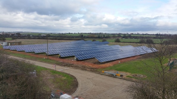 HBS new energies solar for commercial ground mount solar panel installation Anglian Water Services case studies